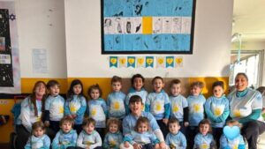 Pintamos nuestra bandera en las remeras del Gan. (CUI).